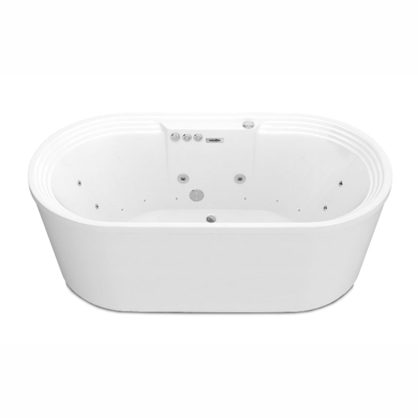 Anzzi Sofi Series 67 in. L x 34 in. W Acrylic Combination 50 Gallon Capacity Freestanding Bathtub FT-AZ201