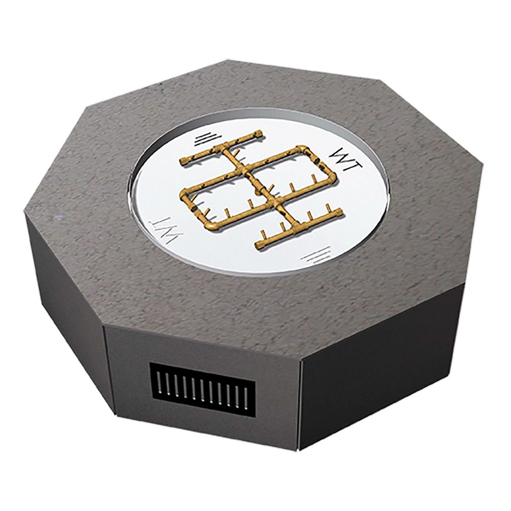 Warming Trends Crossfire 60-Inch Octagonal Ready-to-Finish Fire Pit Enclosure with Gas Burner Kit  FO60-Config