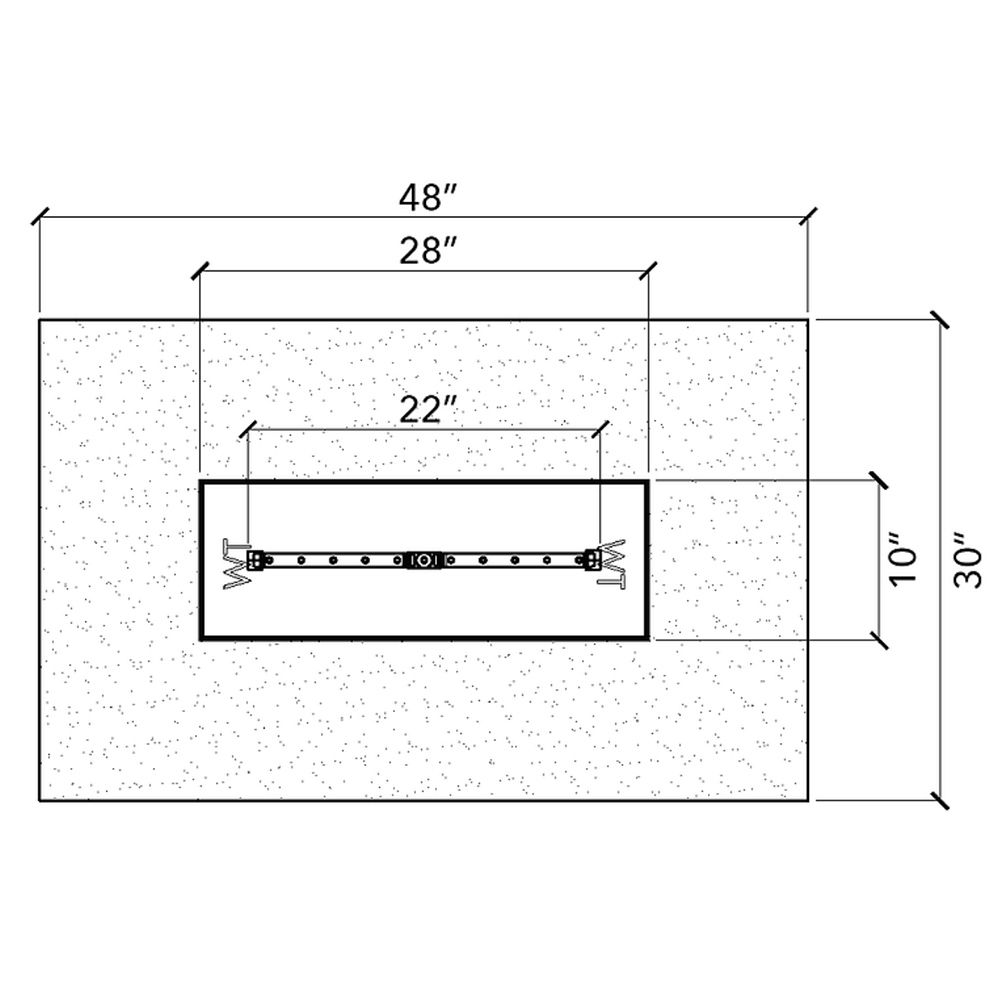 Warming Trends Crossfire 48x30-Inch Rectangular Ready-to-Finish Fire Pit Enclosure with Gas Burner Kit FR4830-Config