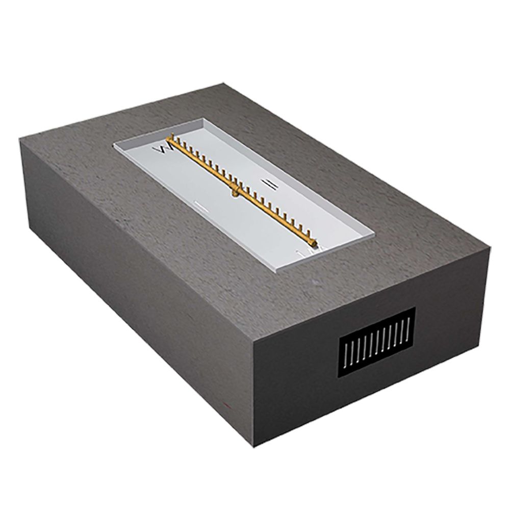 Warming Trends Crossfire 72x42-Inch Rectangular Ready-to-Finish Fire Pit Enclosure with Gas Burner Kit FR7242-Config