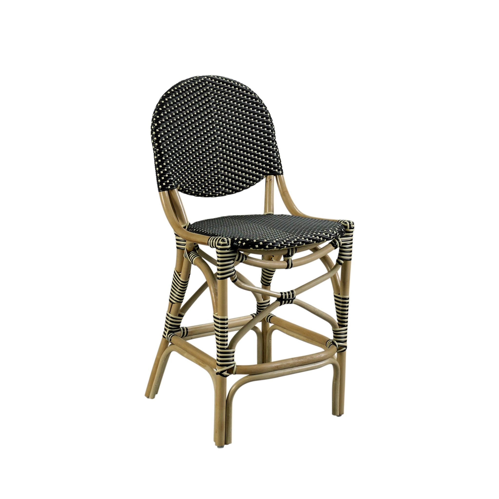 Padmas French Bistro Counter Stool - Black/Beige FBC16-BLB