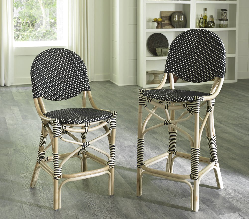 Padmas French Bistro Counter Stool - Black/Beige FBC16-BLB