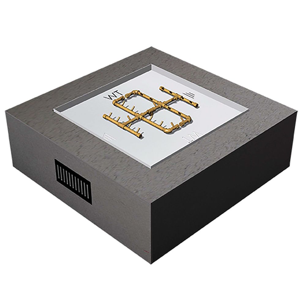 Warming Trends Crossfire 54x54-Inch Square Ready-to-Finish Fire Pit Enclosure with Gas Burner Kit  FS5454-Config