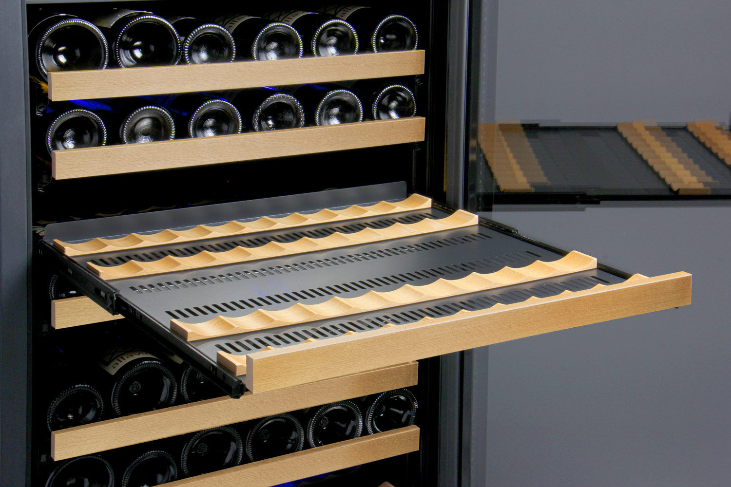 Allavino 24" Wide FlexCount II Tru-Vino 177 Bottle Single Zone Black Right Hinge Wine Refrigerator AO VSWR177-1BR20