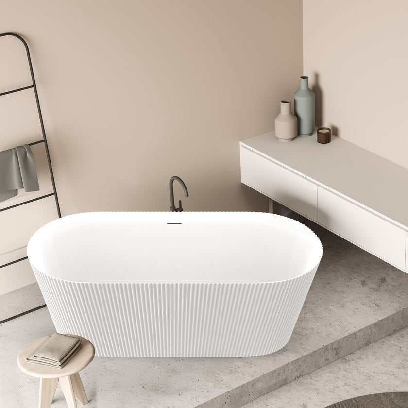 ANZZI Bailey Series 65" L Deep Freestanding Soaker Tub FT-AZ650-65