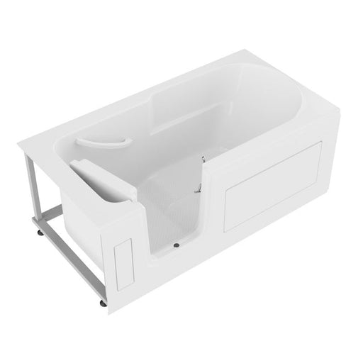 ANZZI 30 in. x 60 in. Left Drain Step-In Walk-In Soaking Tub with Low Entry Threshold in White AMZ3060SILWS