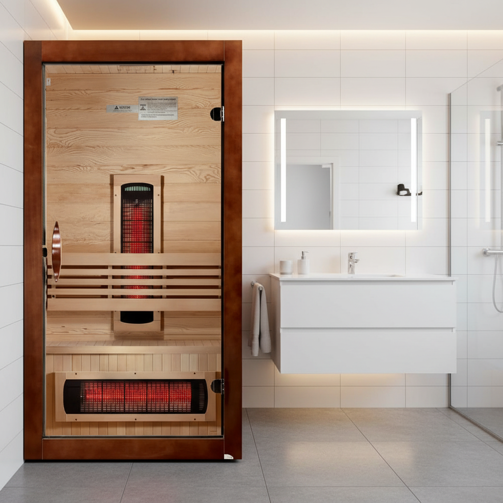 Dynamic Santorini 1-2-person Full Spectrum Near Zero EMF Indoor Infrared Sauna + Red Light Therapy  DYN-6009-03 FS
