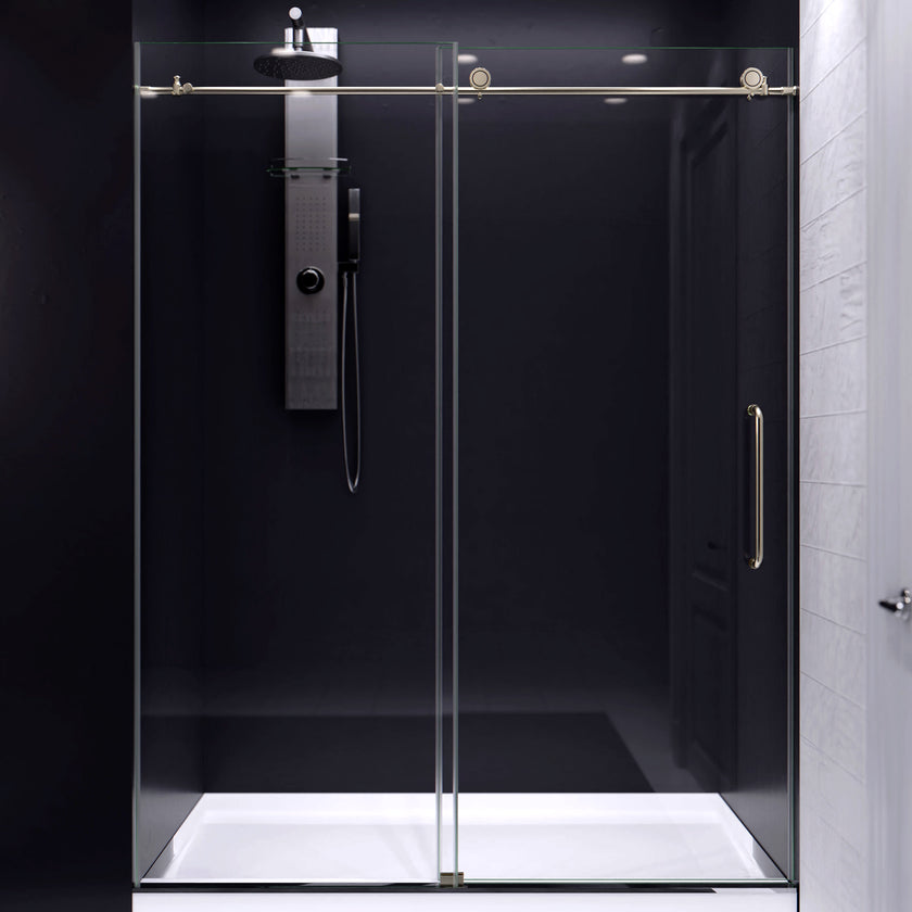 ANZZI Madam Series 76 in. x 50-54 in. Frameless Sliding Shower Door SD-AZ13-03MB