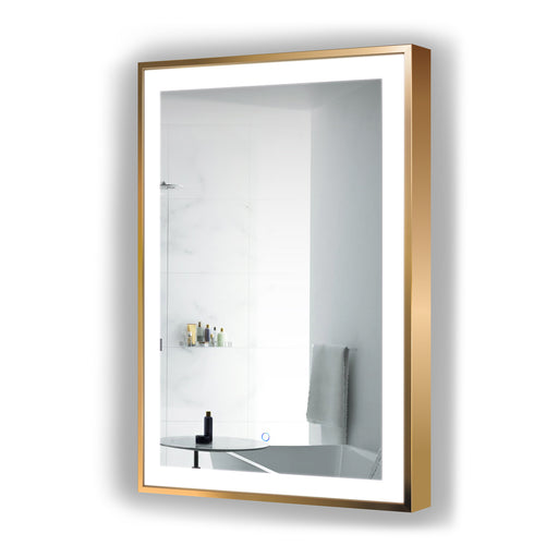 Krugg Soho 24″ X 36″ Gold LED Bathroom Mirror SOHO2436G