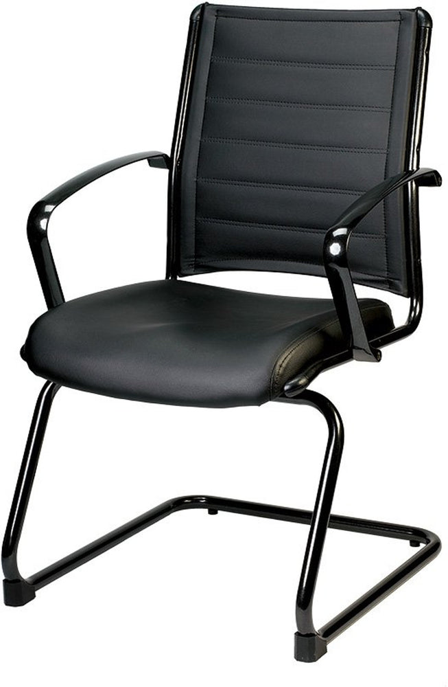 EuroTech Europa Metallic Leather Guest Chair  EUR-LE333TNM-BLKL