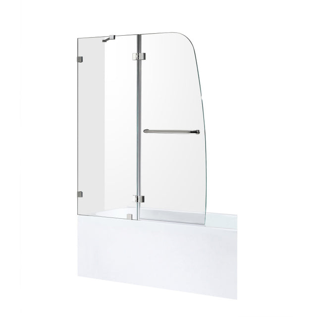 ANZZI 5 ft. Acrylic Rectangle Tub With 48 in. by 58 in. Frameless Hinged Tub Door SD1101CH-3260L