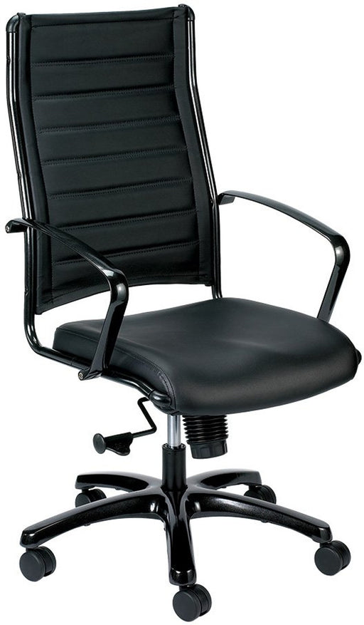 EuroTech Europa Metallic Leather High-Back Chair EUR-LE111TNM-BLKL