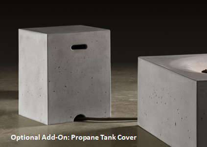 Slick Rock Concrete Cascade Conical Fire on Glass Water Bowl + Free Cover