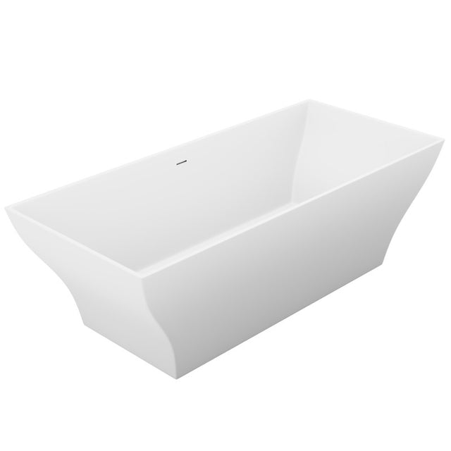 ANZZI Crema Series 71 in. x 32 in. Flat Bottom Solid Surface Freestanding Soaking Bathtub FT-AZ509