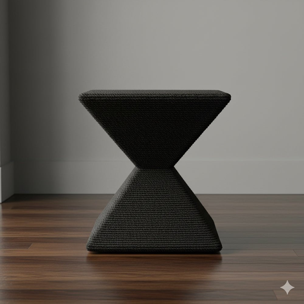 Padmas Jared Jute Stool/Table - Black Jar31-BLK