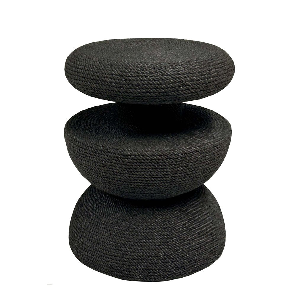 Padmas Jay Jute Stool - Black JEN31-BLK