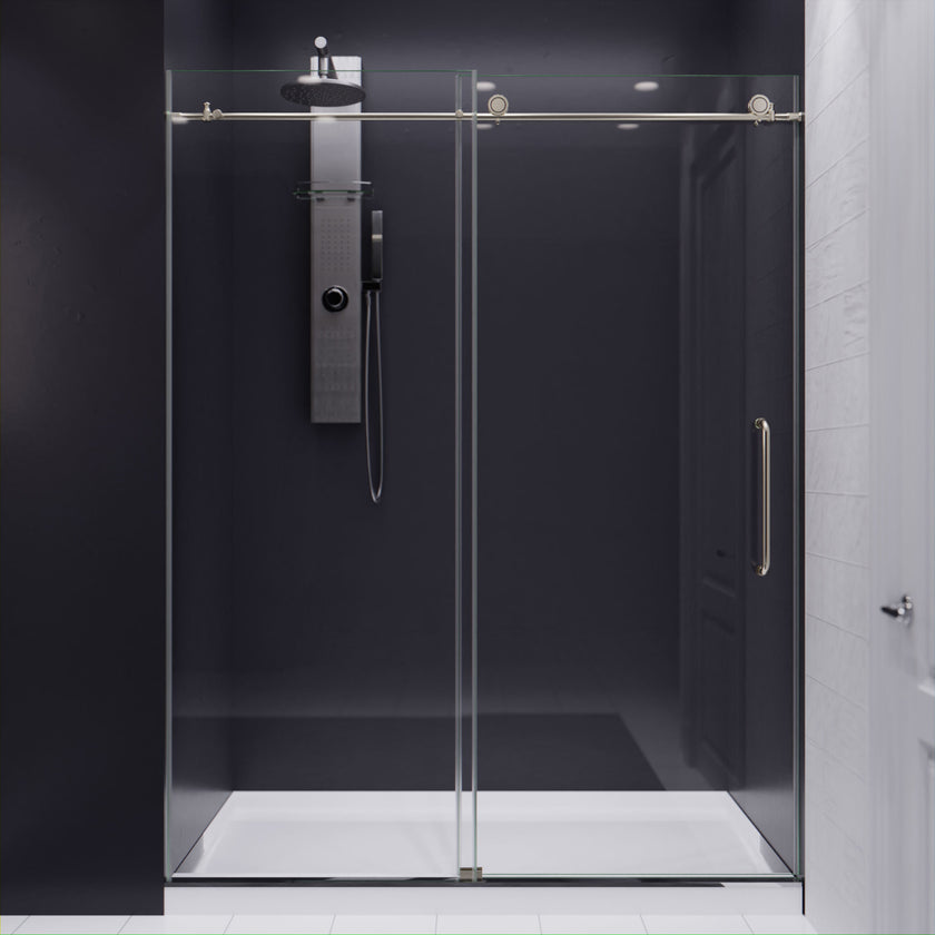 ANZZI Madam Series 56 to 60 in. x 76 in. Frameless Sliding Shower Door SD-AZ13-02MB