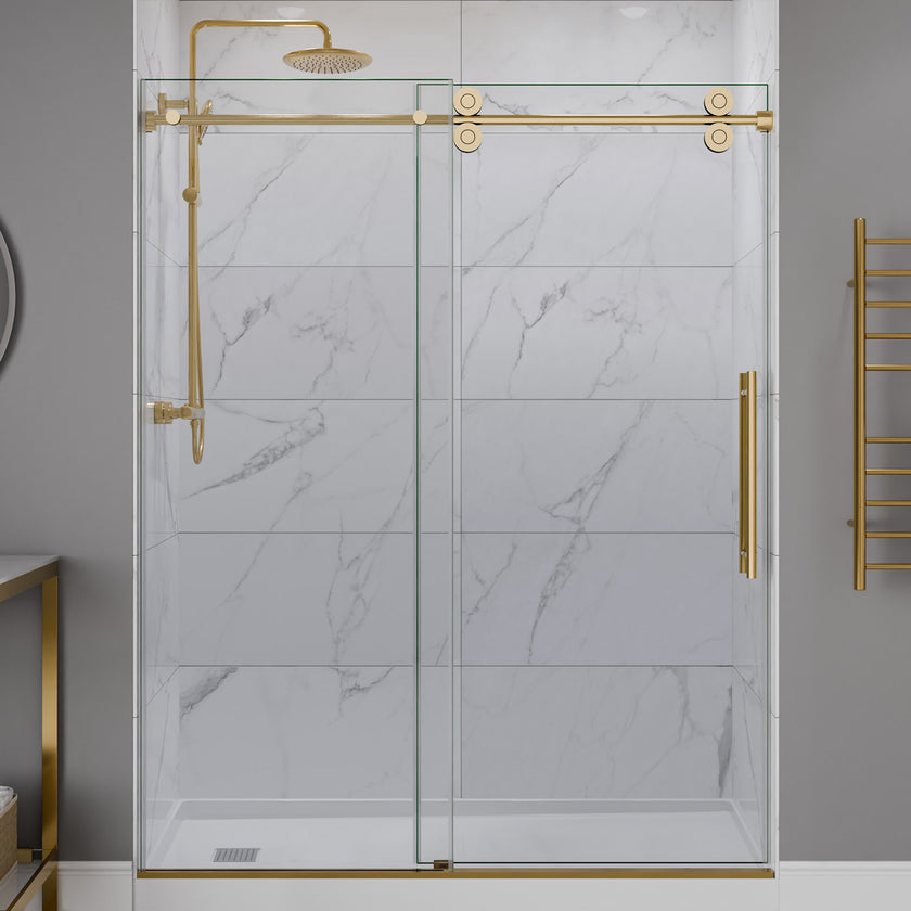 ANZZI 60" x 76" Frameless Sliding Shower Door SD-FRLS06102MB