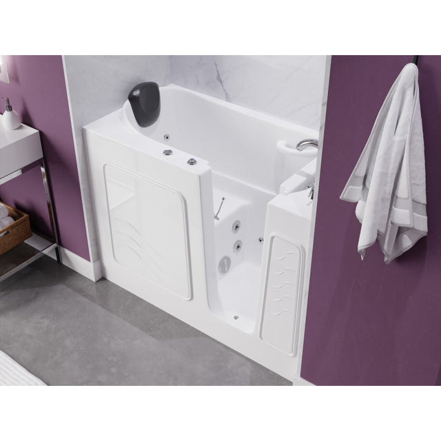 ANZZI 53 - 60 in. x 26 in. Right Drain Whirlpool Jetted Walk-in Tub in White AMZ2653RWH-CP