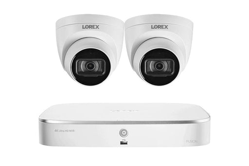 Lorex Fusion 4K 16-Channel 2TB NVR System with Dome Cameras featuring Listen-In Audio