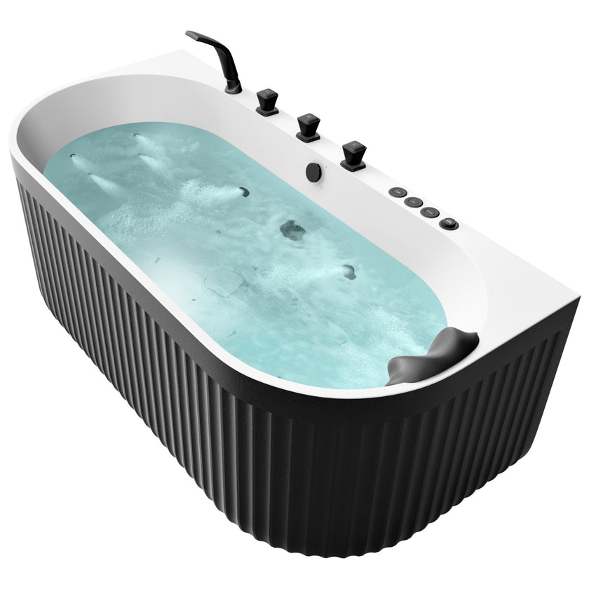 Anzzi Stone Bell Flatbottom Freestanding Whirlpool and Air Bathtub FT-AZ514