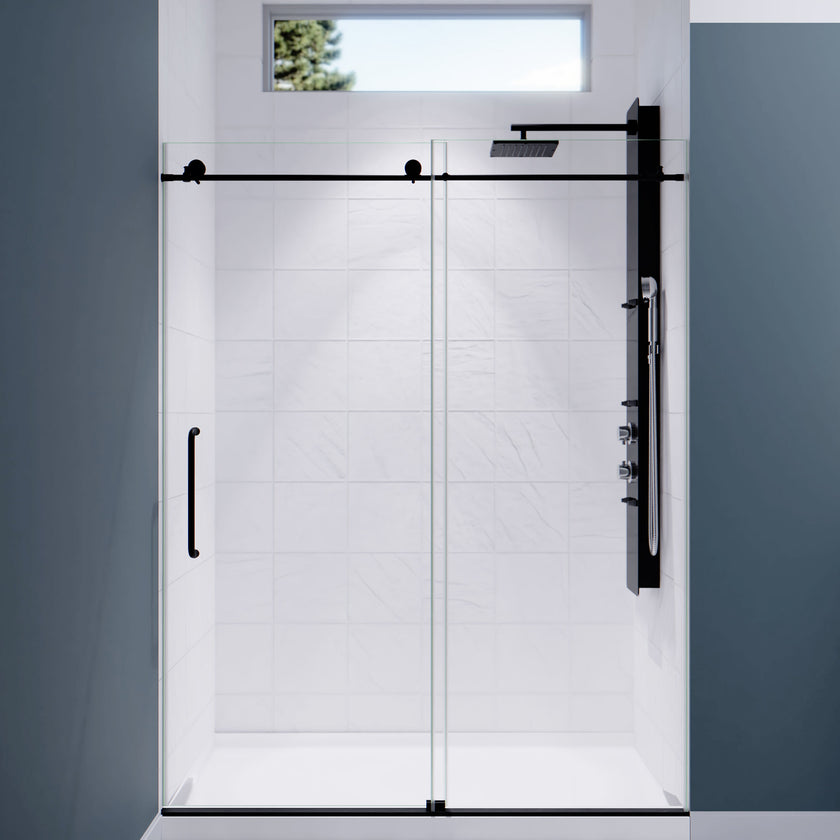 ANZZI Madam Series 76 in. x 50-54 in. Frameless Sliding Shower Door SD-AZ13-03MB