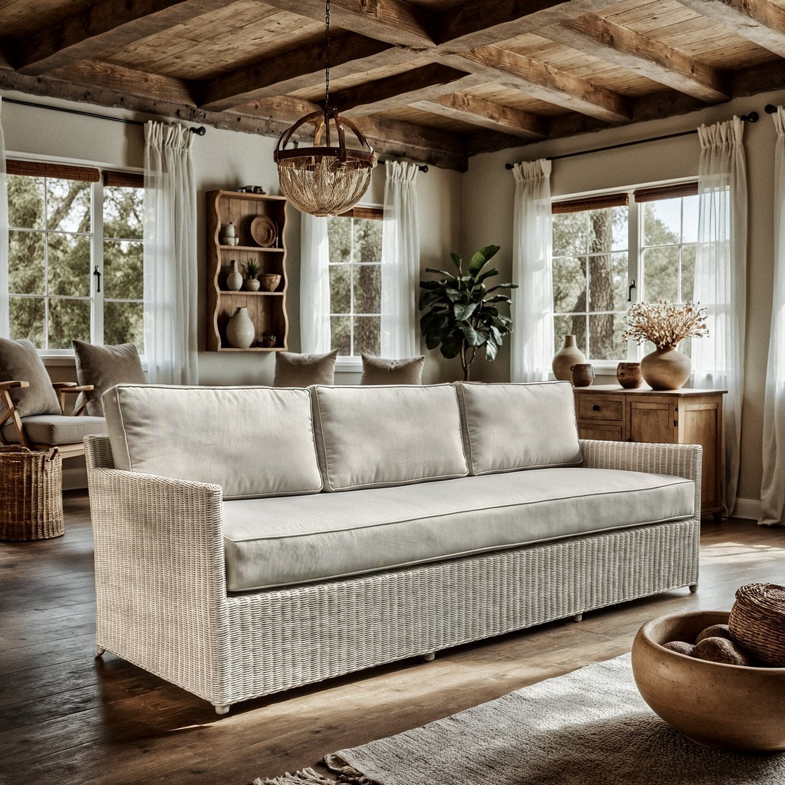 Padmas Malio Sofa - 2 Fabric Choices Available MAL04-WHW