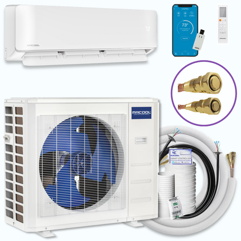 MRCOOL DIY® 5th Gen EasyPro 18,000 BTU Single Zone Mini Split Complete System 230V with 16 ft. DIY Quick Connect Line Set and DIYPRO Cable, EZPRO-18-HP-23016D-O