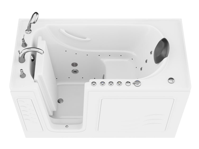 ANZZI Nimbus Series 30" x 59" Therapeutic Walk-In Tub with Microbubbles Hydrotherapy AZ3060WIRWD-CPM