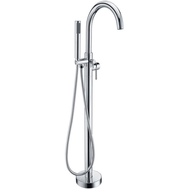 ANZZI Prima 67 in. Acrylic Flatbottom Non-Whirlpool Bathtub with Kros Faucet and Talos 1.6 GPF Toilet FTAZ095-25C-65