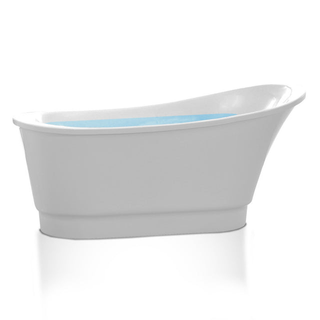 Anzzi Prima Series 67 in. x 31 in. Flat Bottom Acrylic Freestanding Soaking Bathtub with Center Drain in Glossy White FT-AZ095