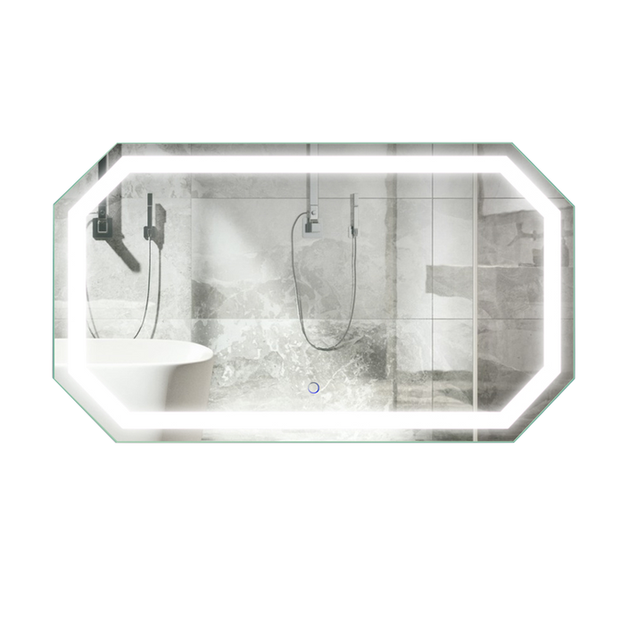 Krugg Tudor 24″ X 42″ LED Bathroom Mirror w/ Dimmer & Defogger | Large Octagon Lighted Vanity Mirror