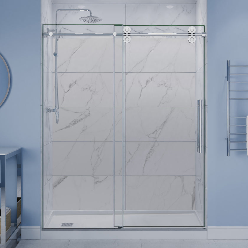 ANZZI 60" x 76" Frameless Sliding Shower Door SD-FRLS06102MB