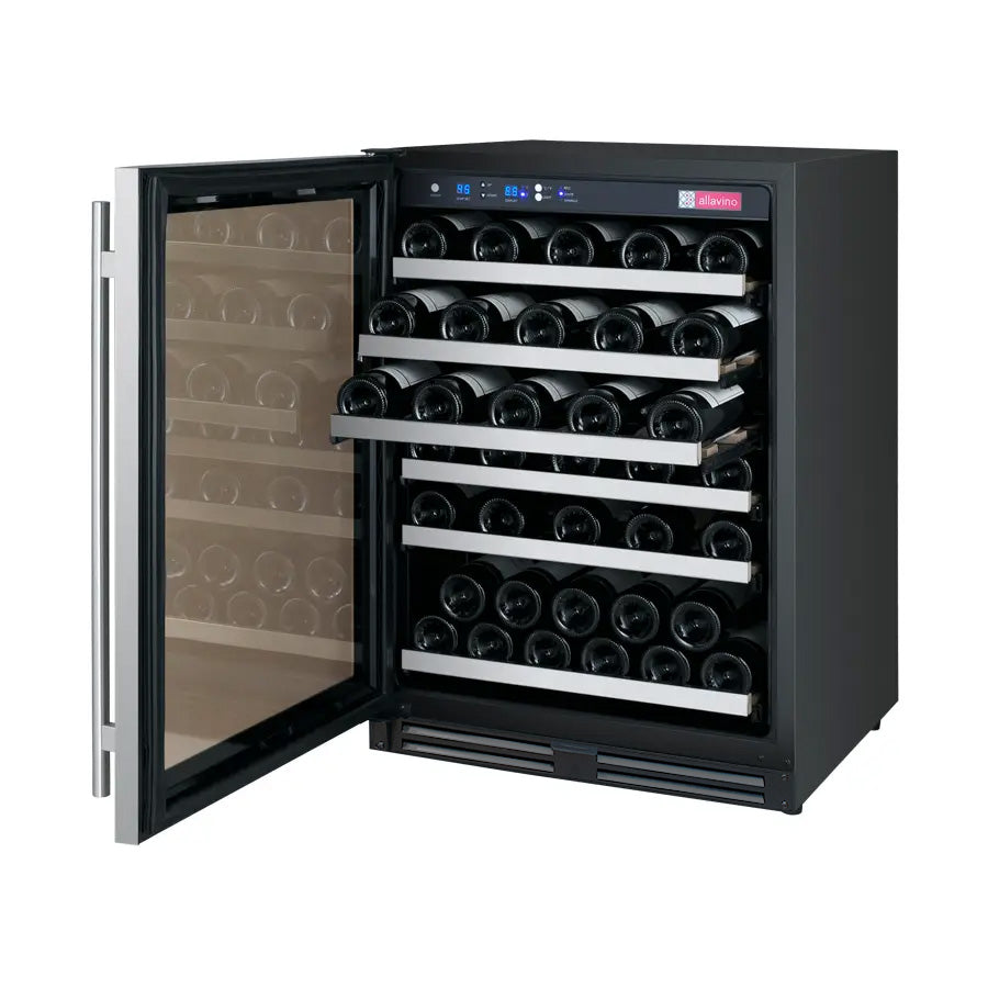 Allavino FlexCount Series 56 Bottle Single Zone Built-in Wine Cooler Refrigerator with Stainless Steel Door - Left Hinge AO VSWR56-1SL20