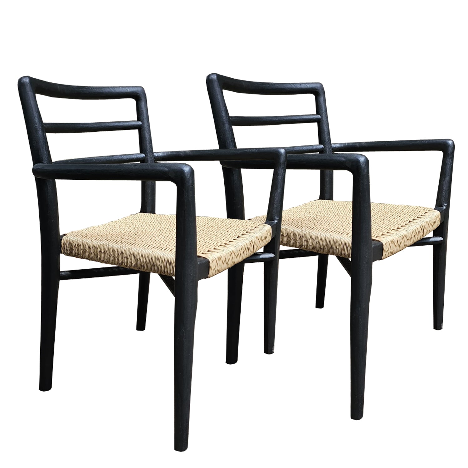 Padmas Set Of 2 - Outdoor Veranda Arm Dining Chair - BLACK OL-VER12-BLK-S/2