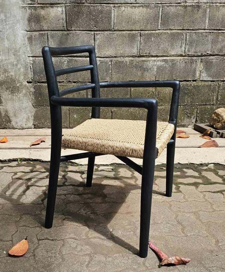 Padmas Set Of 2 - Outdoor Veranda Arm Dining Chair - BLACK OL-VER12-BLK-S/2