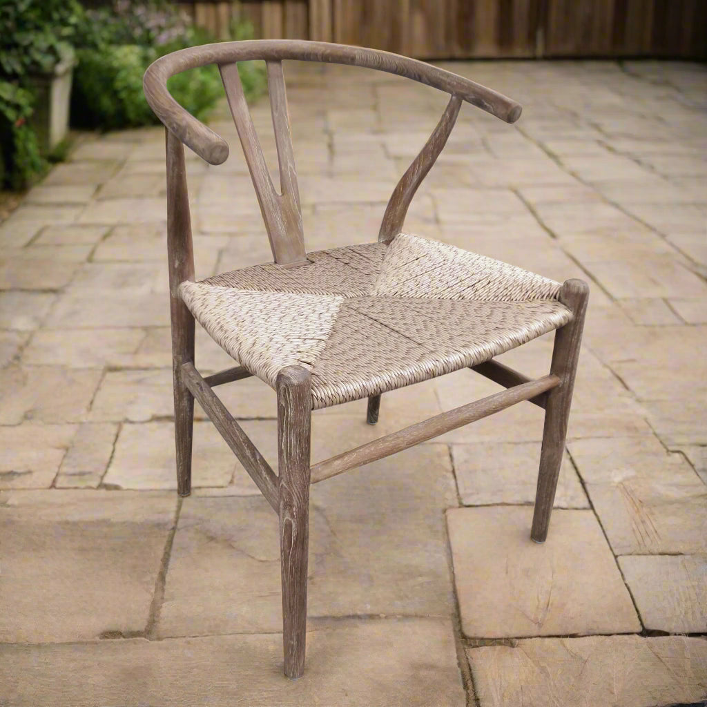Padmas Outdoor WIishbone Natural Chair- Old Patina OL-WIS12-OLP