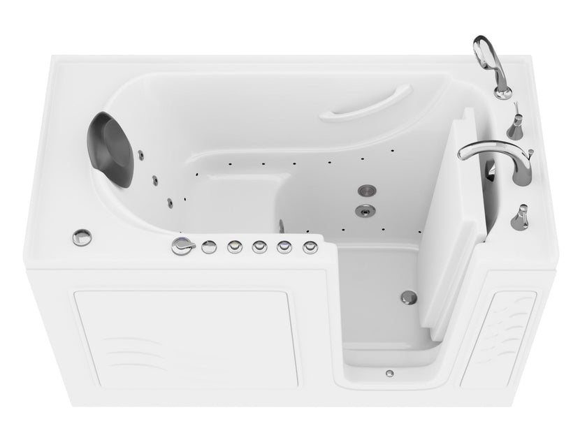 ANZZI Nimbus Series 30" x 59" Therapeutic Walk-In Tub with Microbubbles Hydrotherapy AZ3060WIRWD-CPM