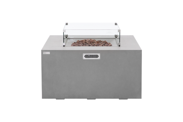 Elementi Rocky 43" Square Light Grey Propane Fire Table with Hidden Tank OFG310LG-LP