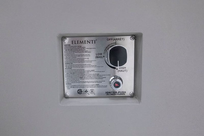 Elementi Rocky 43" Square Light Grey Propane Fire Table with Hidden Tank OFG310LG-LP