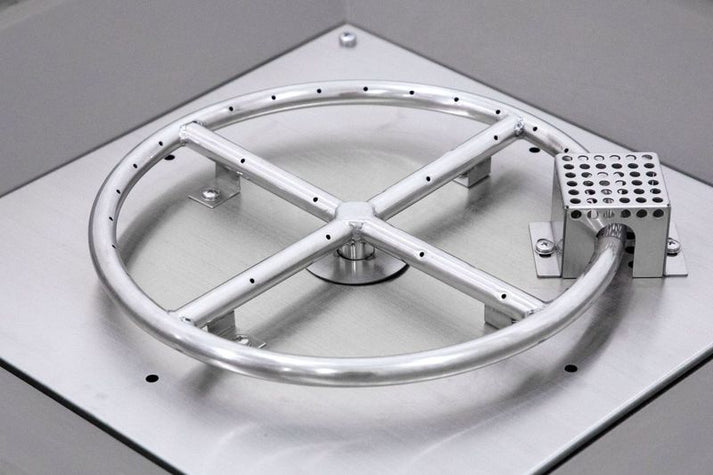 Elementi Rocky 43" Square Light Grey Propane Fire Table with Hidden Tank OFG310LG-LP