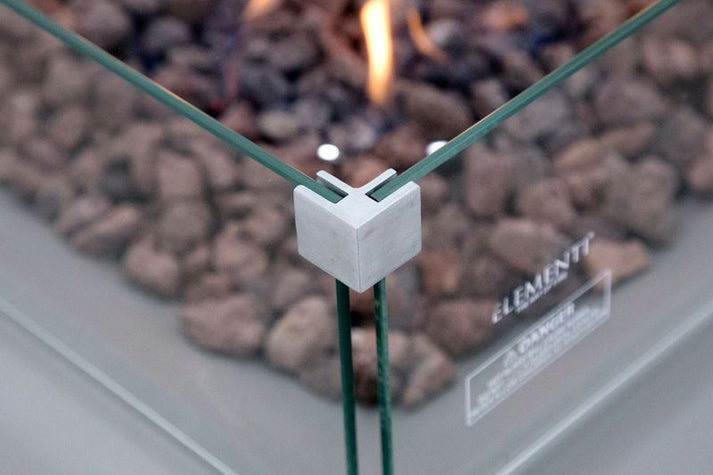 Elementi Rocky 43" Square Light Grey Propane Fire Table with Hidden Tank OFG310LG-LP