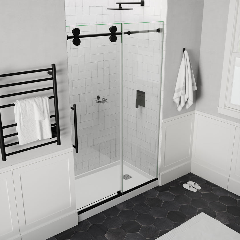 ANZZI 60" x 76" Frameless Sliding Shower Door SD-FRLS06102MB