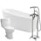 ANZZI Trend 67 in. Acrylic Flatbottom Non-Whirlpool Bathtub with Tugela Faucet and Talos 1.6 GPF Toilet  FTAZ093-52B-65