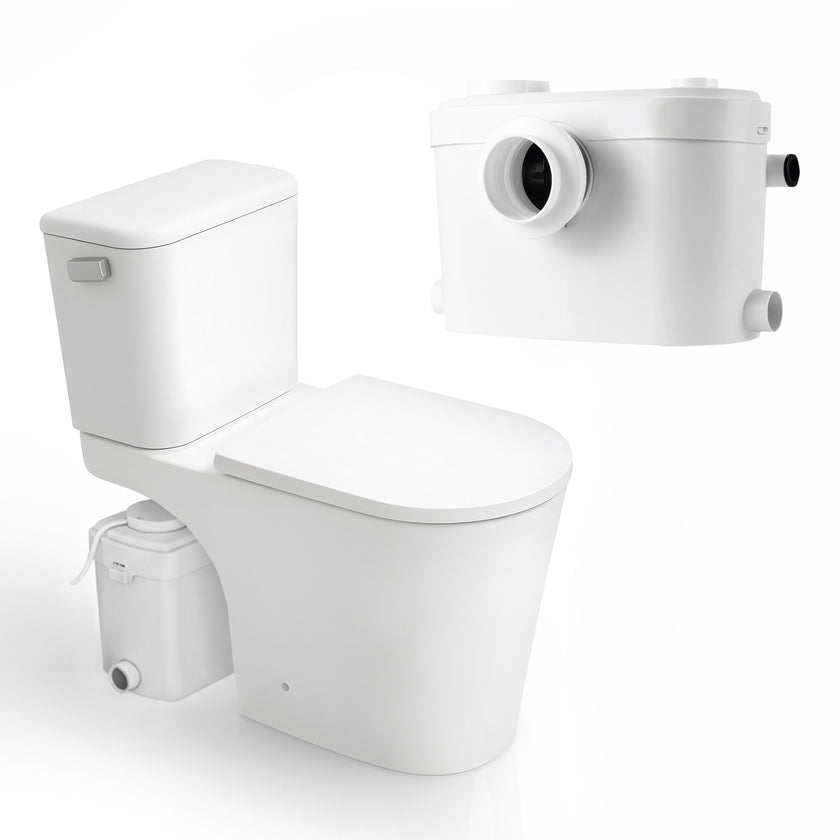 ANZZI Nesso 1.28 GPF Upflush Macerating Toilet System TL-AZ600MPWHKIT