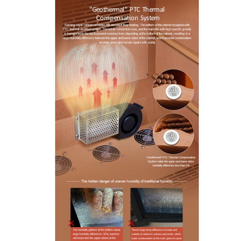 Raching C380A Electronic Humidor Cabinet | 1500 Cigars