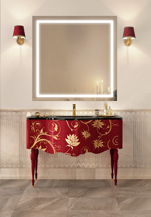 Krugg Icon 36″ X 36″ LED Bathroom Mirror w/ Dimmer & Defogger | Large Square Lighted Vanity Mirror