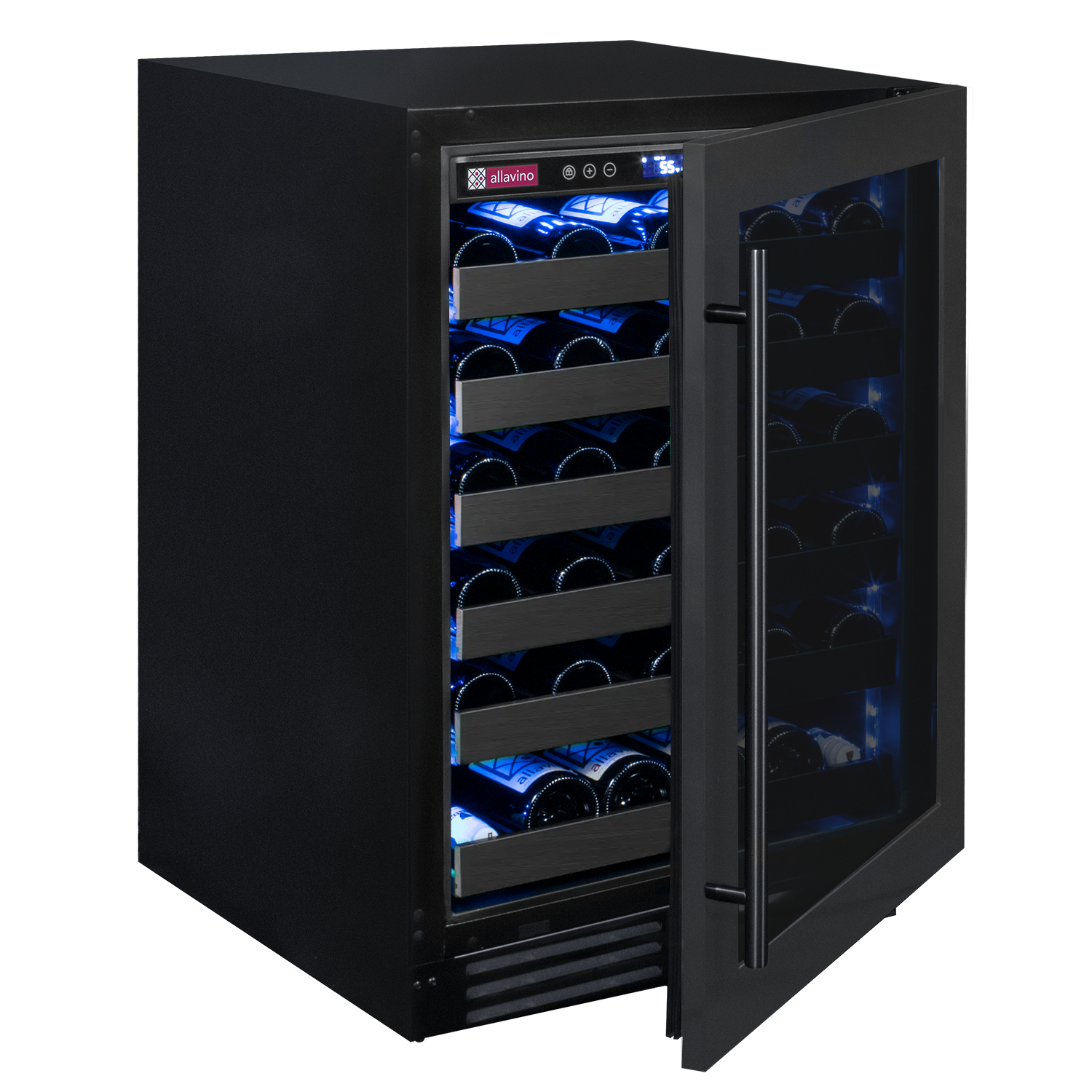 Allavino Reserva Series 50 Bottle Single Zone Built-in Luxury Wine Refrigerator with Black Stainless Steel Door - Right Hinge AO BDW5034S-1BSR
