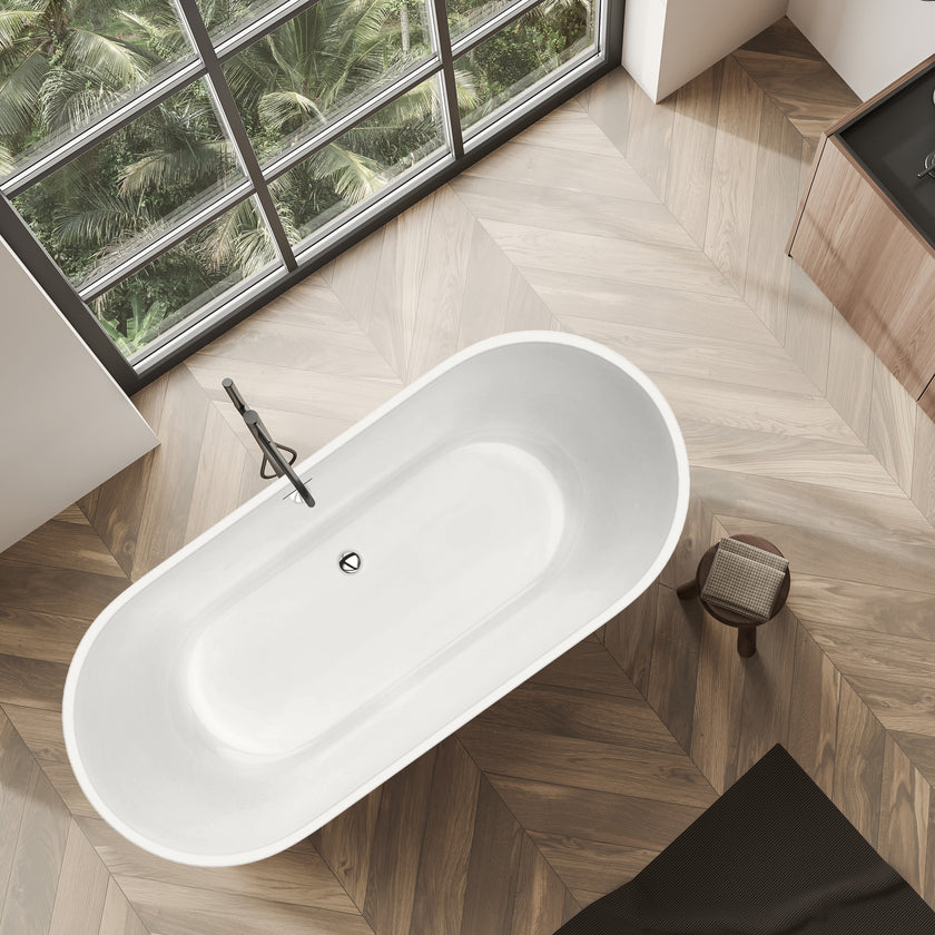 ANZZI Mone Series 67" L Freestanding Soaker Tub FT-AZ903-59