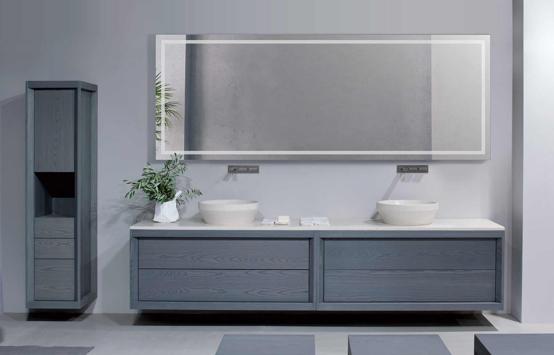 Krugg EXL 96″ x 36″ LED Lighted Bathroom Mirror